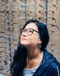 Photo of a Kelsie wearing BluTech Lenses