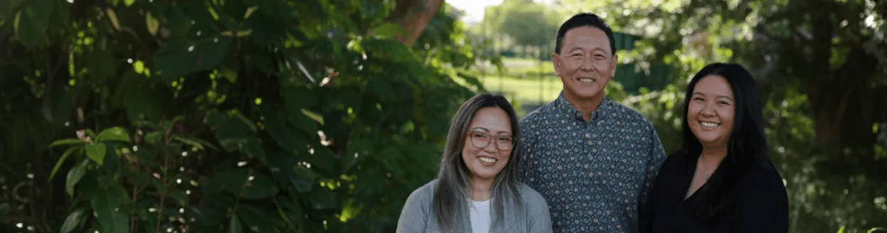 Honolulu eye doctors Dr. Tracie Inouchi, Dr. Sherry Wong, and Dr. Daniel Yamamoto at Simply Eyes Hawaii